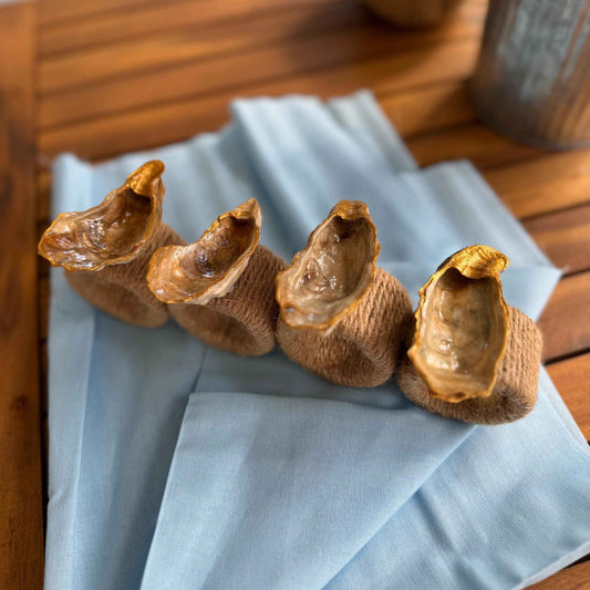 Oyster Shell Napkin Rings (Set of 4)