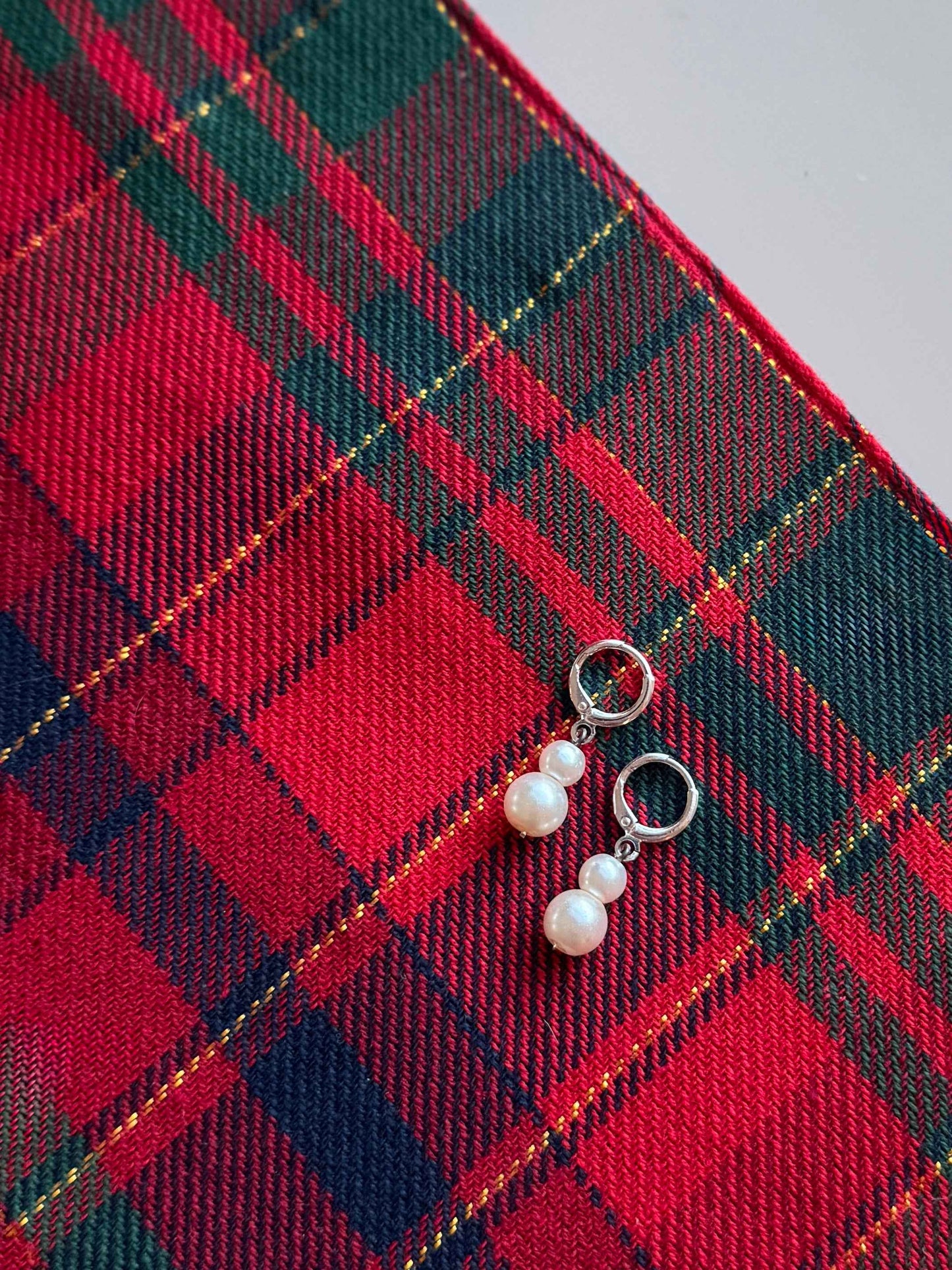 Sterling Silver Pearl Hoops