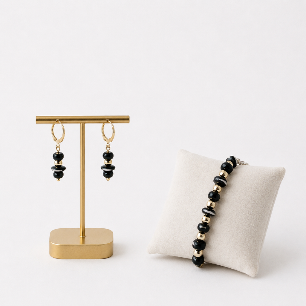 Matching Bracelet and Earring Set ~ Midnight
