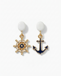 Captains Earrings Navy