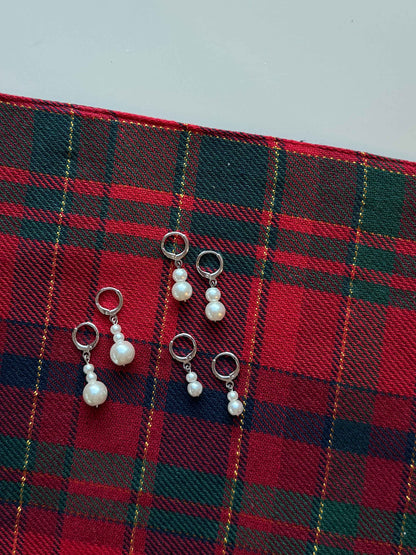 Sterling Silver Pearl Hoops
