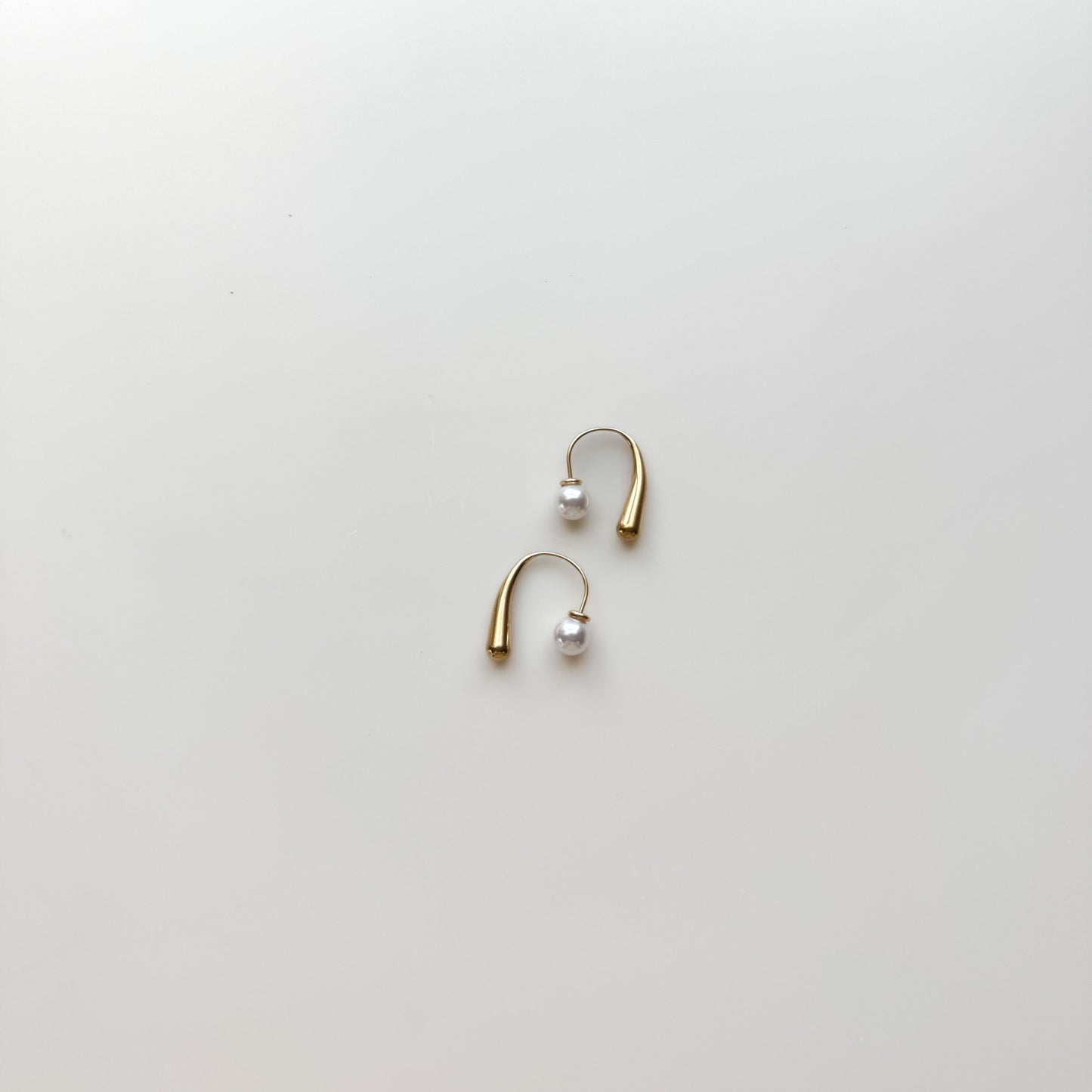 Gold Drop Pearl Hoops