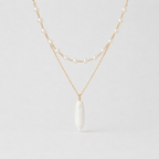 Layered Shell Pendant Necklace ~ Swan