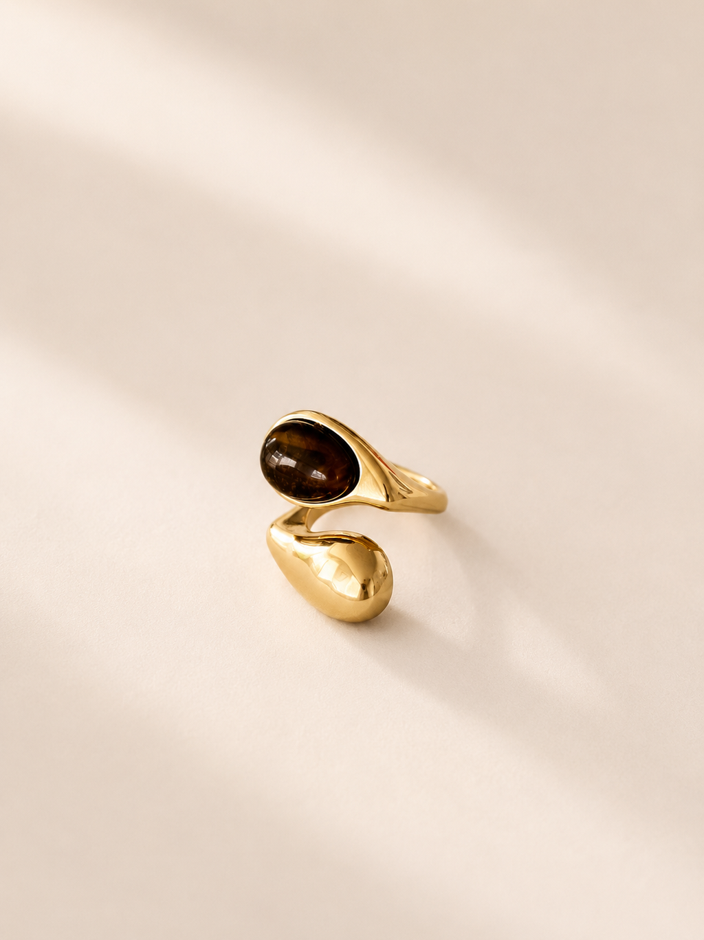 18K Gold Plated Tiger Eye Ring