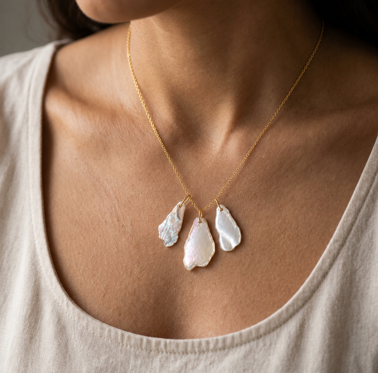 Mother of Pearl Charm Necklace