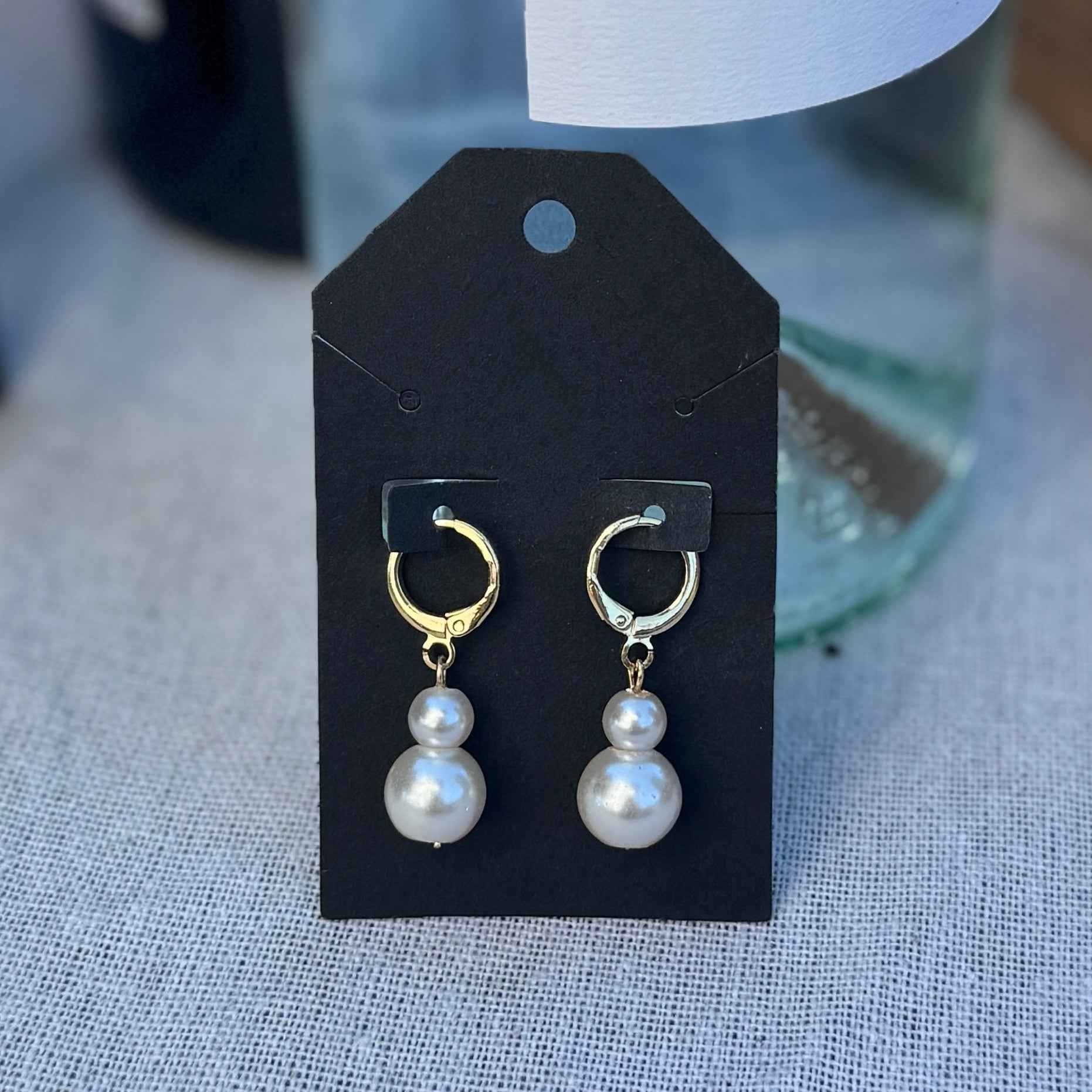 Double Pearl Hoop Earrings