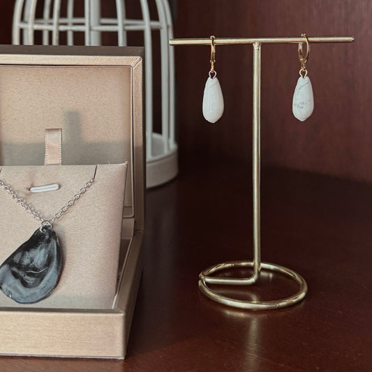 Lettered Olive Hoops