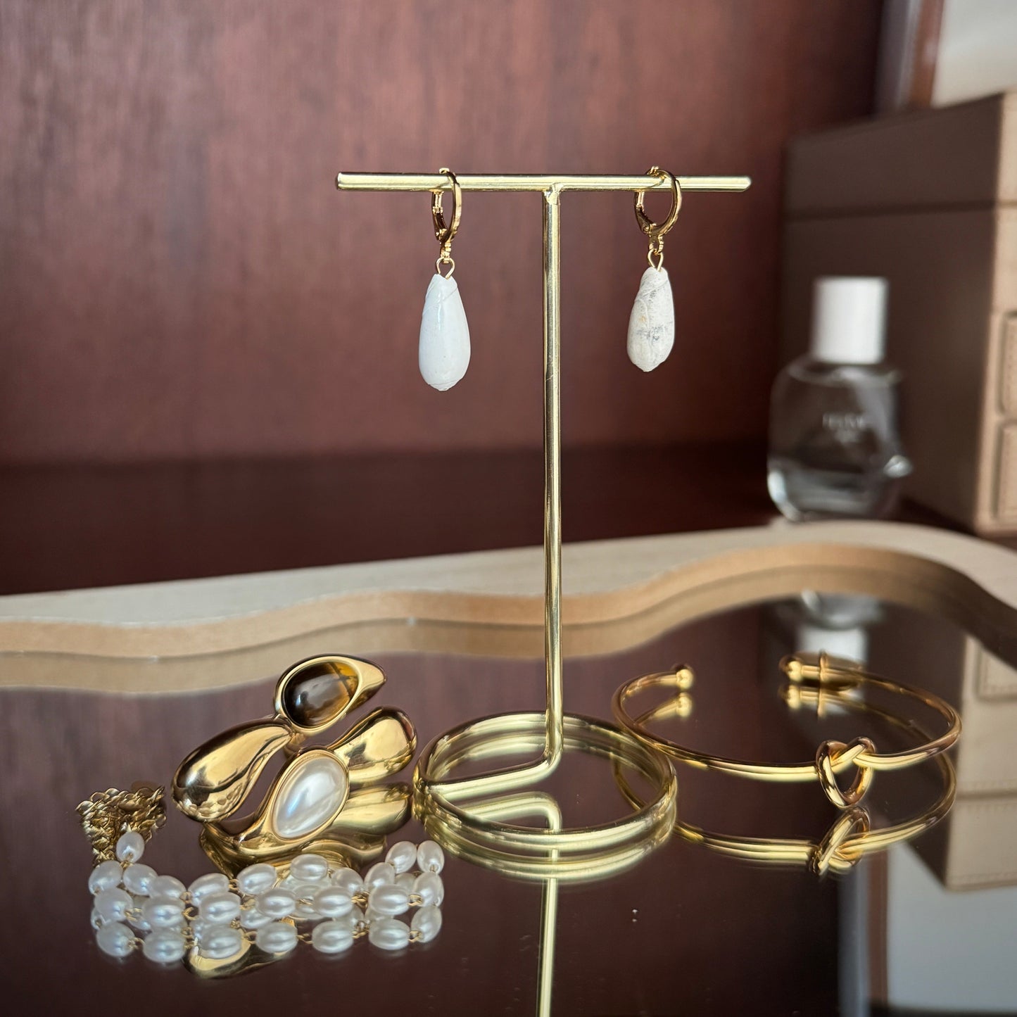 Lettered Olive Hoops