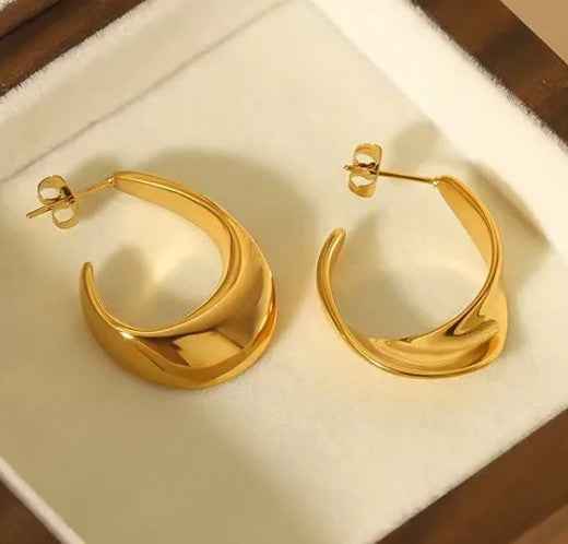 Gold Twist Hoops