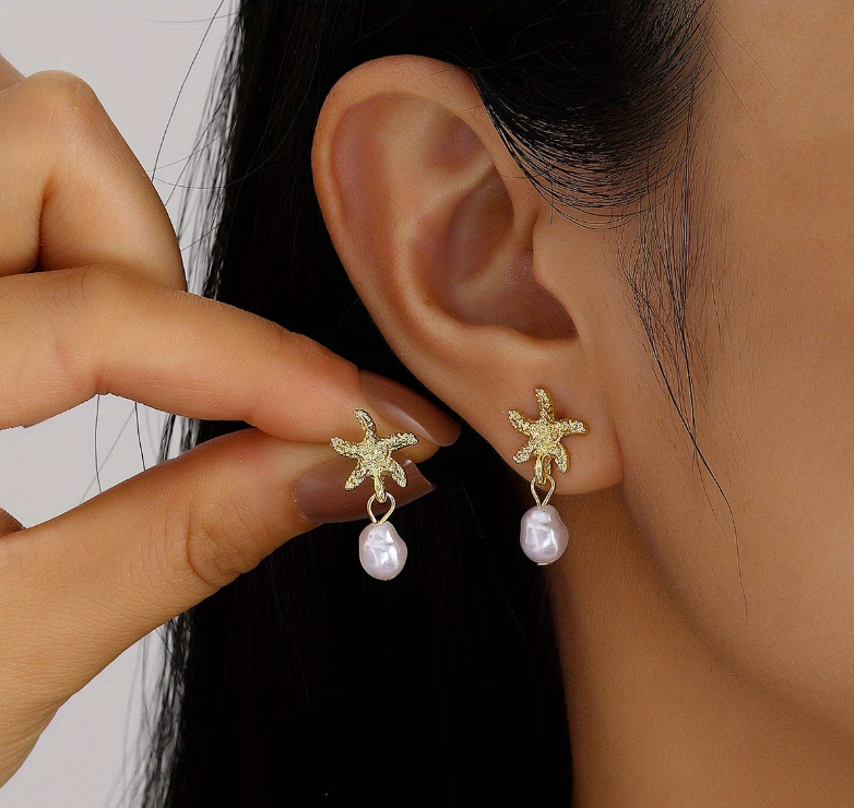 Shell & Pearl Stud Earrings
