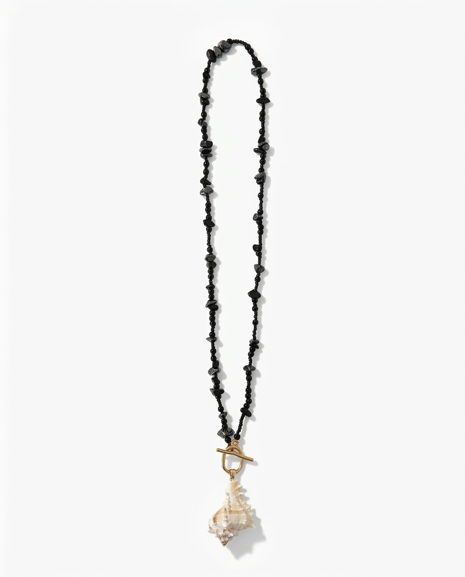 Spade Spiked Conch Necklace Multi