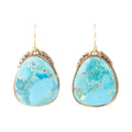 Agave Turquoise and Golden Drop Earrings