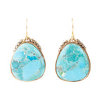Agave Turquoise and Golden Drop Earrings