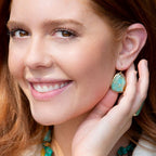 Agave Turquoise and Golden Drop Earrings