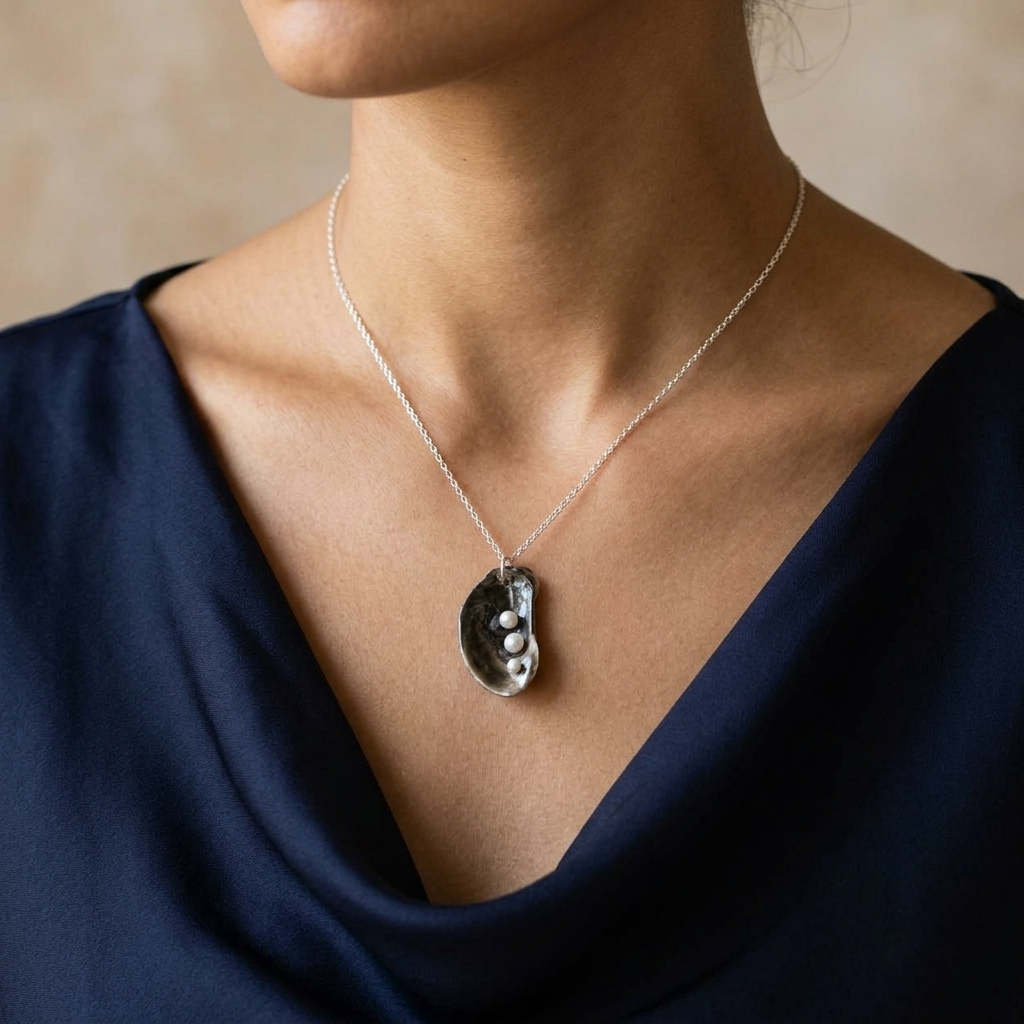 Oyster Pendant Necklace ~ Collins