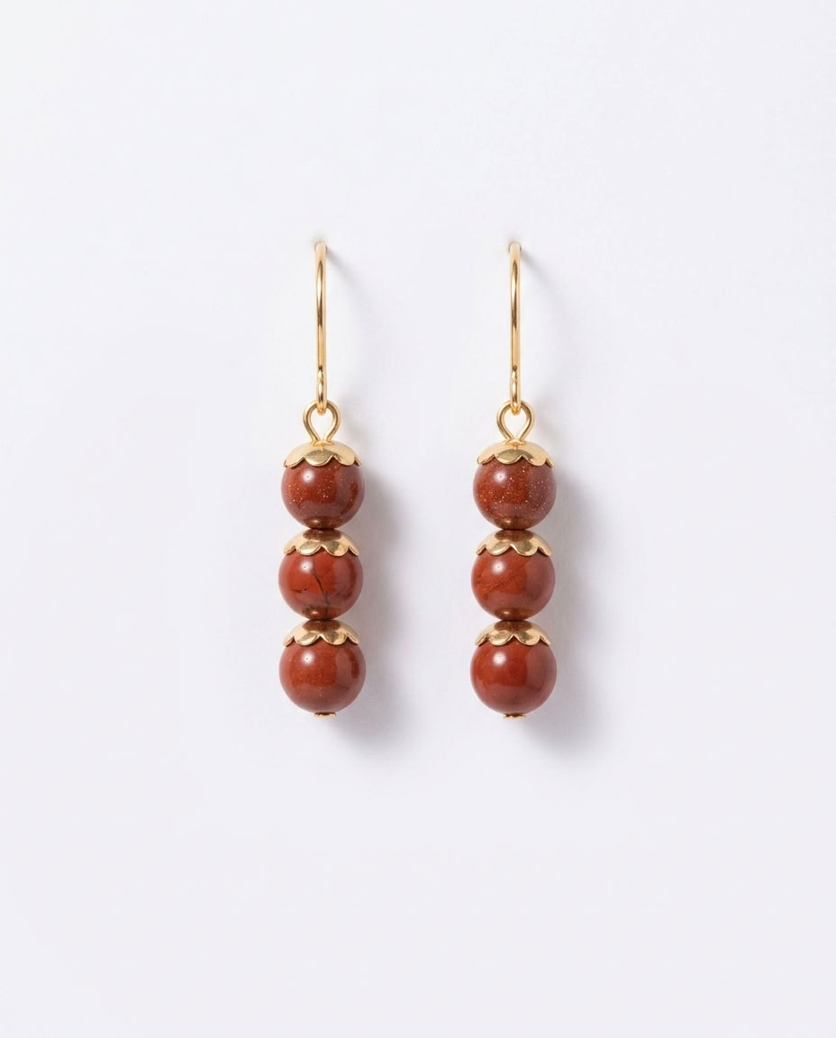 Jasmine Earrings Red Jasper