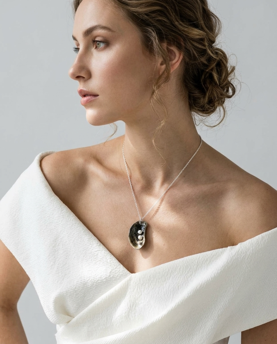 Oyster Pendant Necklace ~ Collins