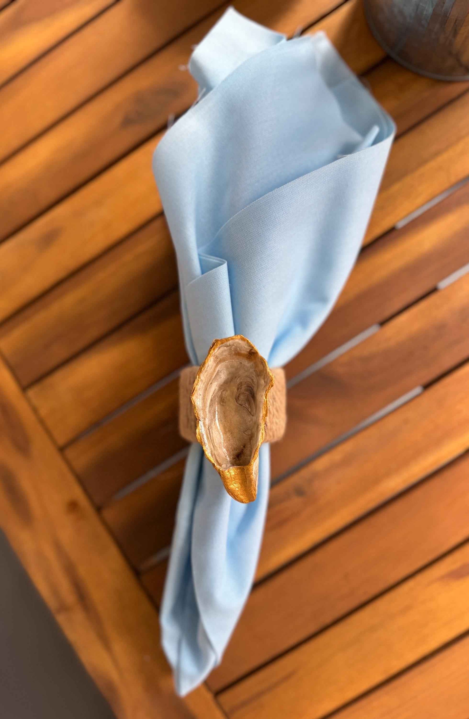 Oyster Shell Napkin Rings (Set of 4)