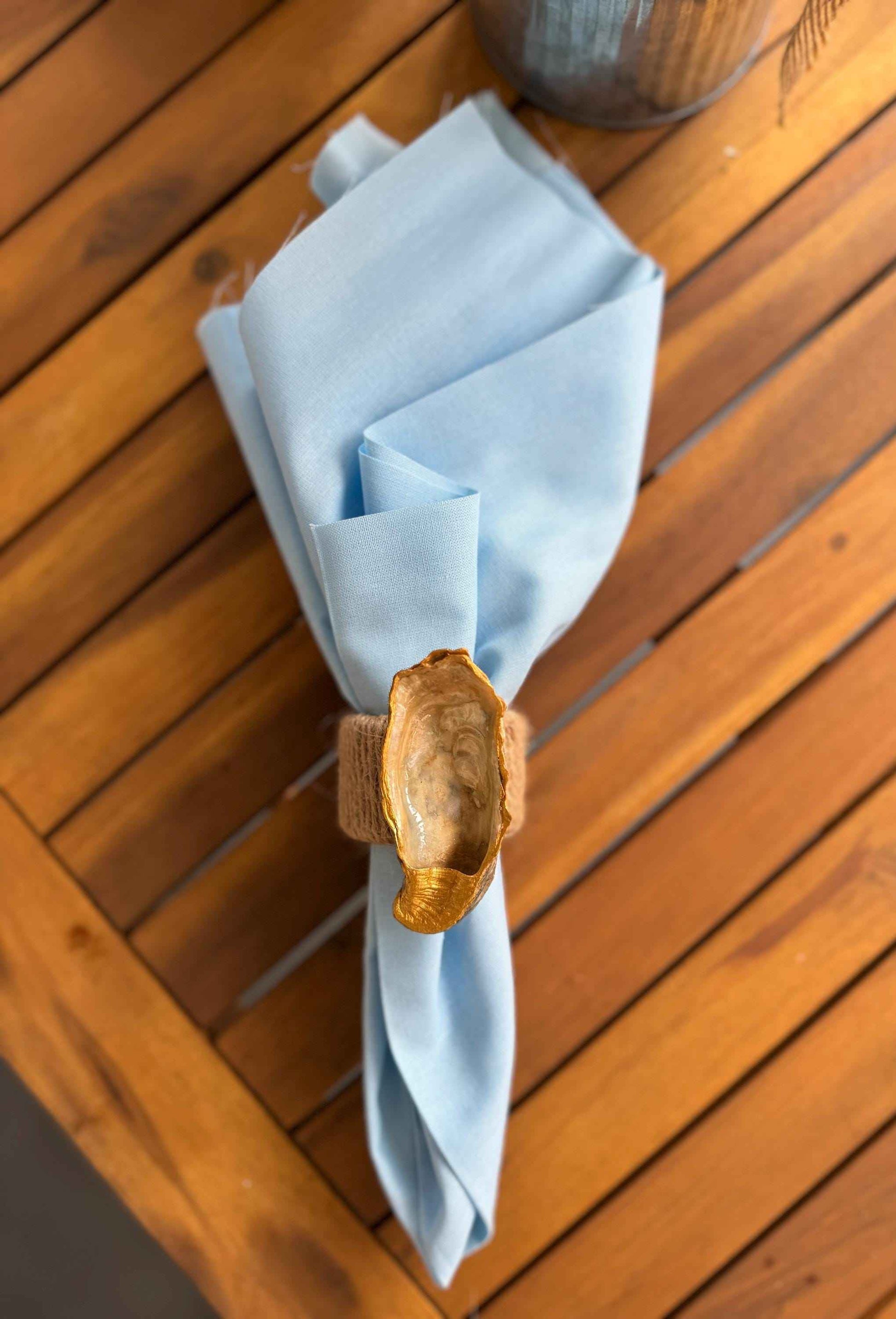 Oyster Shell Napkin Rings (Set of 4)