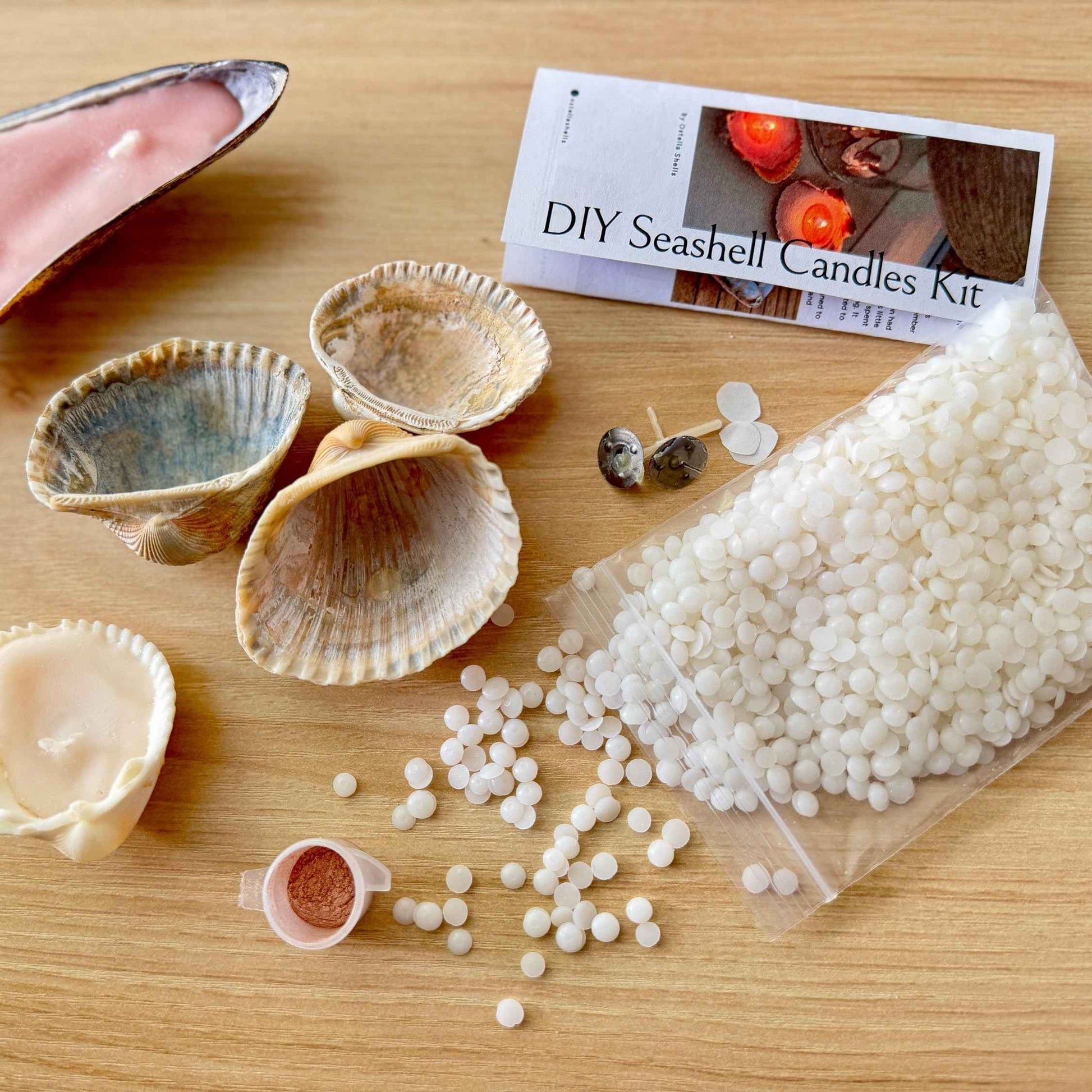 DIY Seashell Candle Kit: Soy Wax Candles