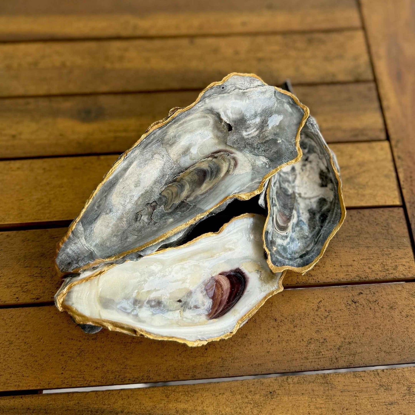 Oyster Shell Jewelry Dish: Gold