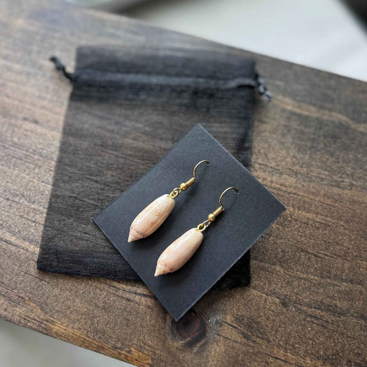 Lettered Olive Shell Earrings