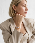 Matching Bracelet and Earring Set ~ Pearl