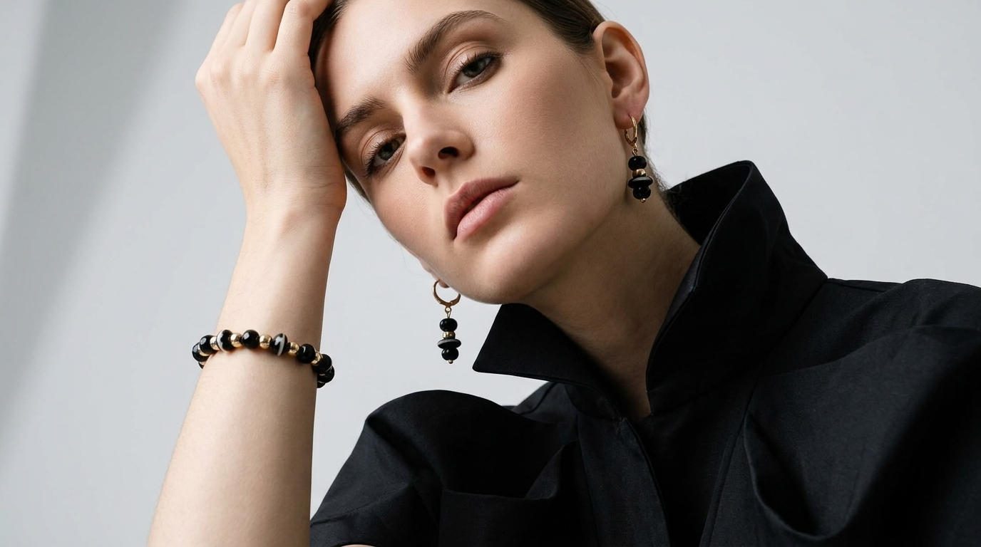 Matching Bracelet and Earring Set ~ Midnight