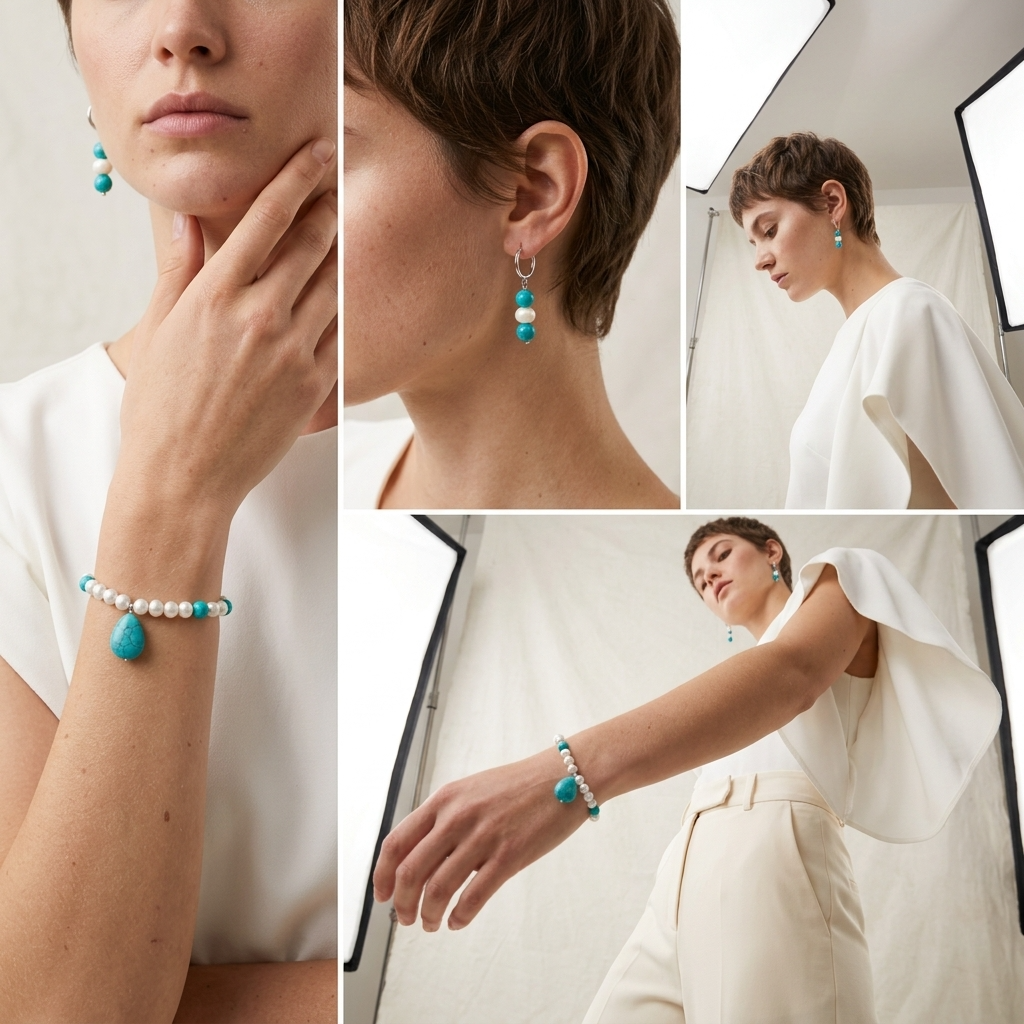 Matching Bracelet and Earring Set ~ Turquoise