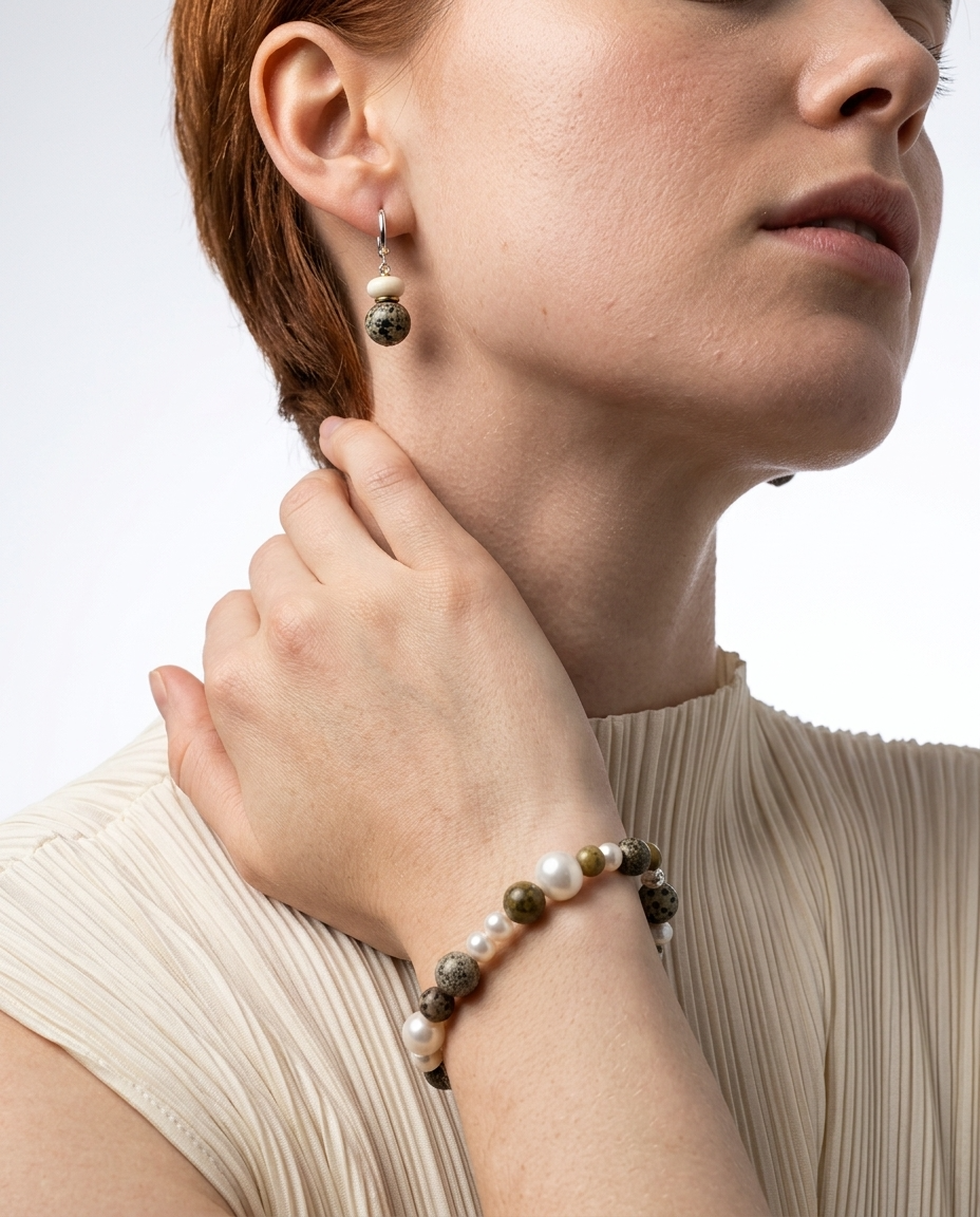 Matching Bracelet and Earring Set ~ Earth