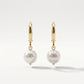 Rose Pearl Huggie Hoops