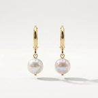 Rose Pearl Huggie Hoops