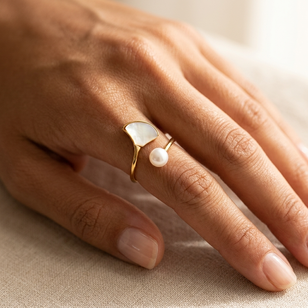 Pearl Wrap Ring Adjustable