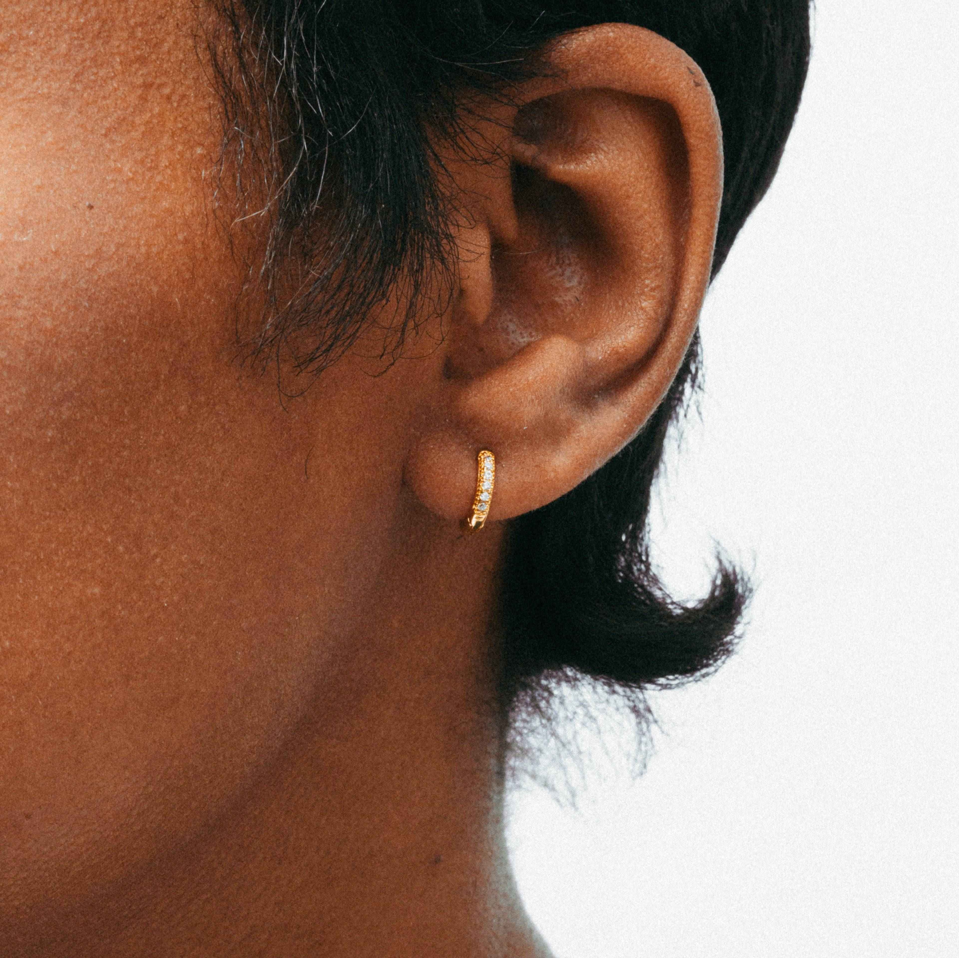 The Mini Pavé Huggie Earrings