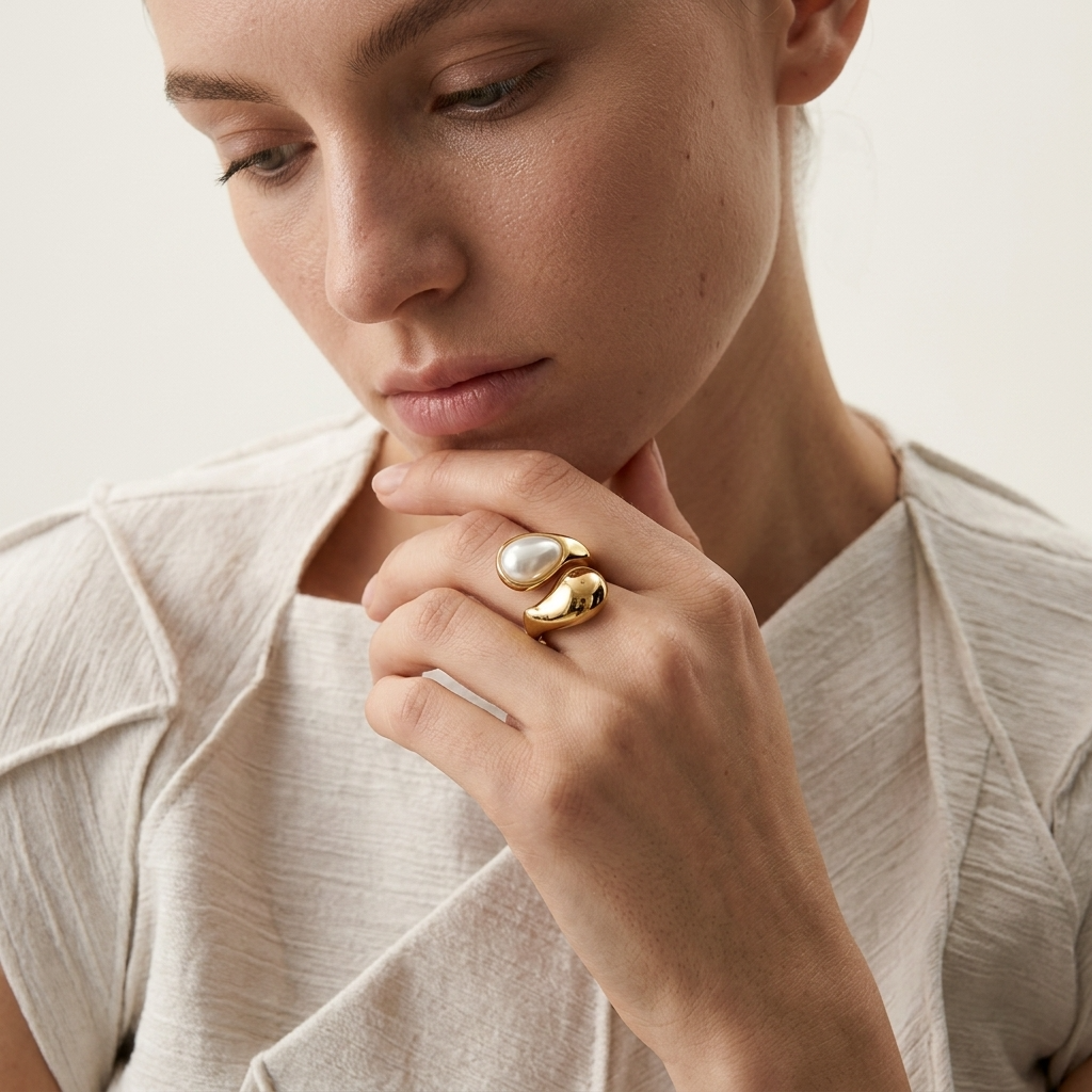 Pearl Ring Adjustable ~ Maria