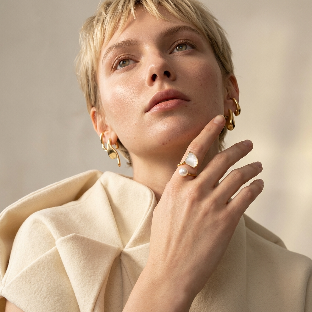 Pearl Wrap Ring Adjustable