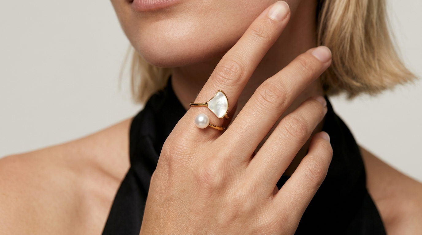 Pearl Wrap Ring Adjustable
