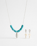 Olive Pearl Necklace & Earrings Set