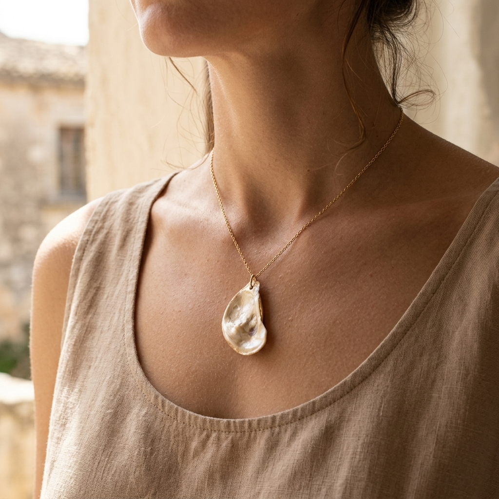 Oyster Shell Necklace ~ Lou